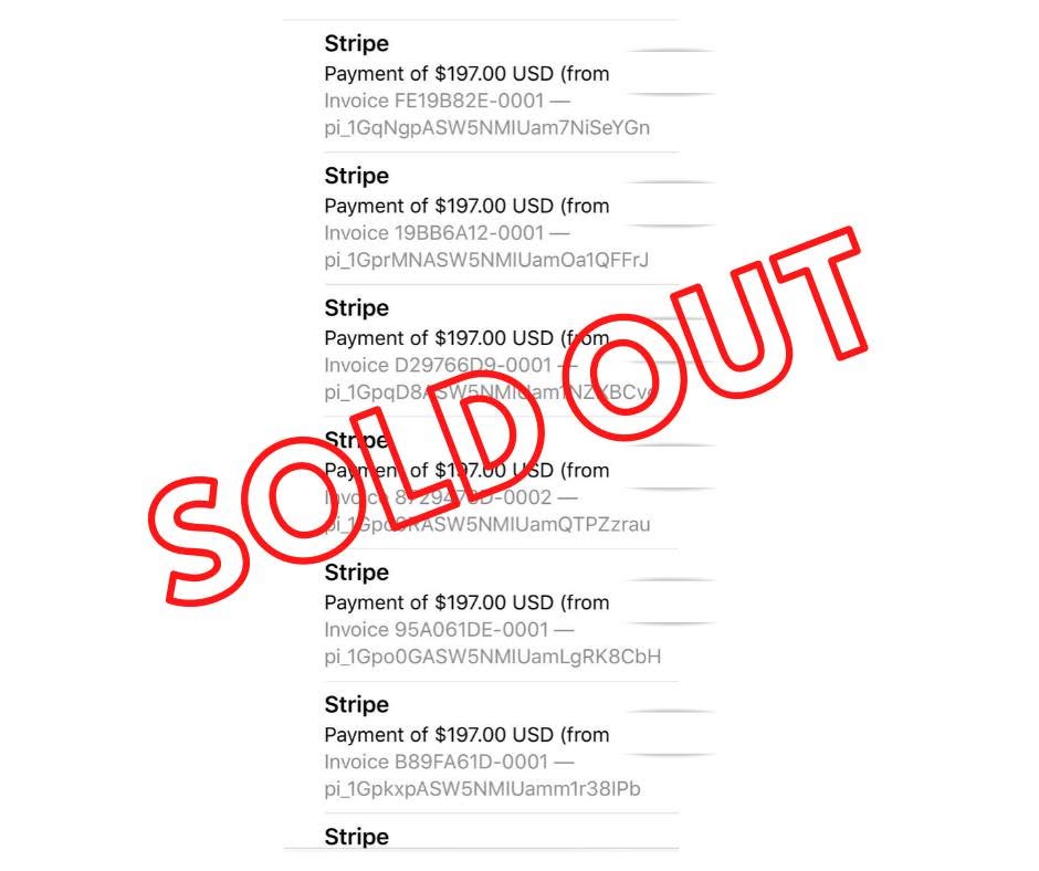 Previous paid workshop sold out